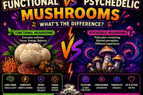 Functional Mushrooms vs Psychedelic Mushrooms